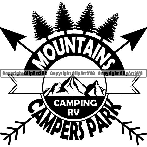 Camping Hiking Logo Clipart SVG