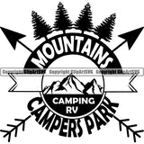 Camping Hiking Logo Clipart SVG