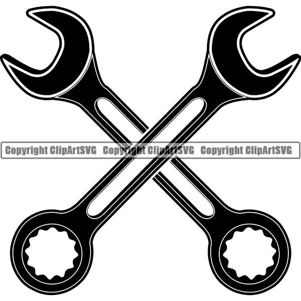 Mechanic Repair Shop Garage Wrench ClipArt SVG