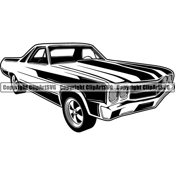 Sports Car Vintage Retro Classic ClipArt SVG