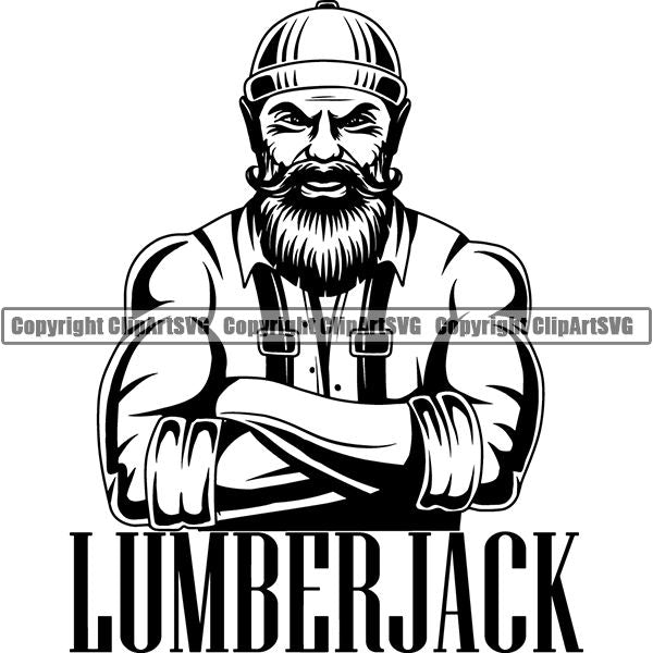 Construction Woodworking Carpenter Lumberjack Logo ClipArt SVG