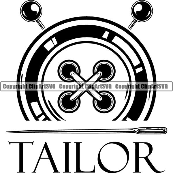 Tailor Seamstress Alterations Logo ClipArt SVG