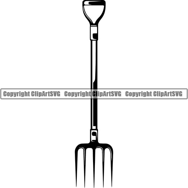 Hobby Gardening Pitchfork ClipArt SVG