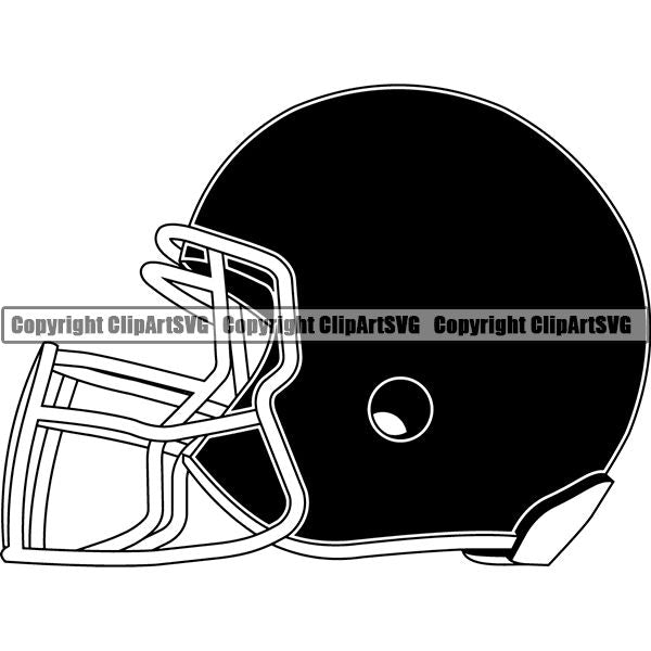 Sports Game Football Helmet ClipArt SVG