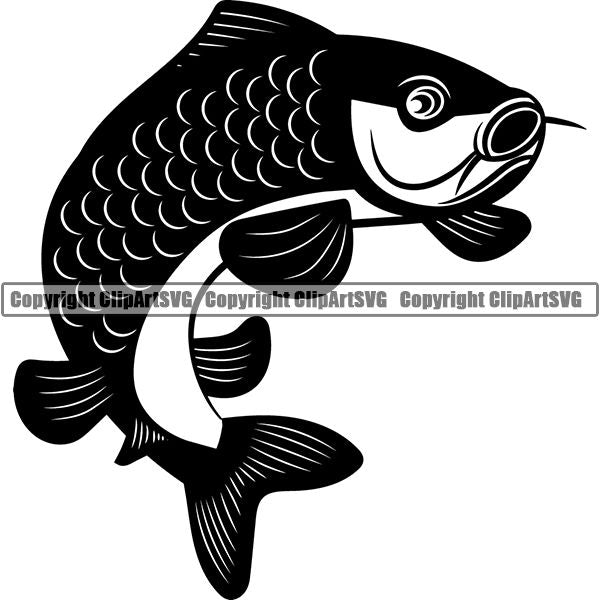 Sports Game Fishing Hunting Fish Hunt Fish Carp ClipArt SVG