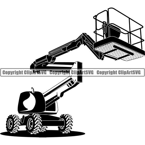 Construction Building Repair Service Scissor Lift ClipArt SVG