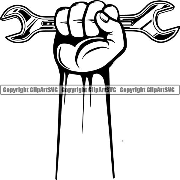 Mechanic Repair Shop Garage Wrench ClipArt SVG
