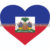 Country Flag Heart Haiti ClipArt SVG