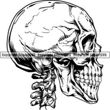 Skull Skeleton Head Tattoo Tat ClipArt SVG