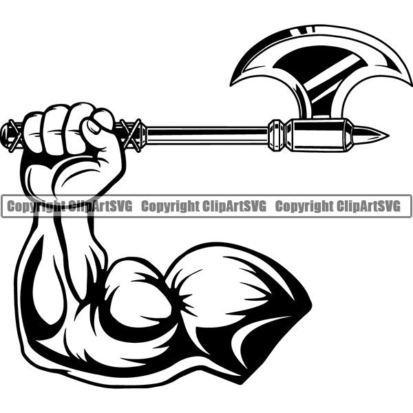 Viking Warrior Axe ClipArt SVG