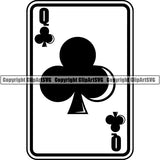 Game Poker Card Club Queen ClipArt SVG