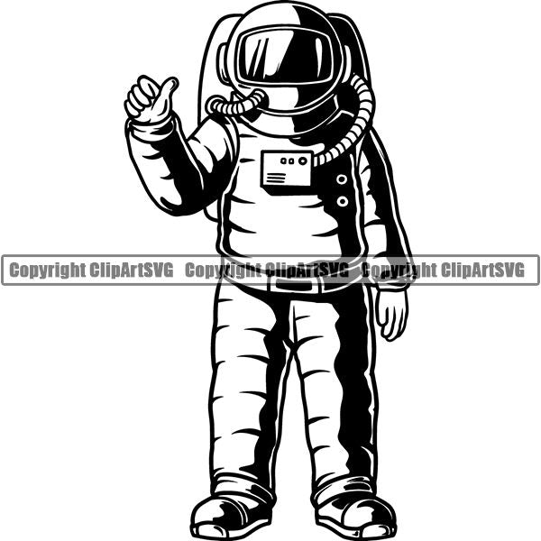 Astronaut Outer Space Shuttle Sci-Fi Science Fiction ClipArt SVG