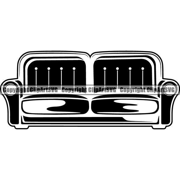 House Furiture Couch Love Seat jmmg ClipArt SVG