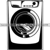 Maid Cleaning Service Housekeeping Housekeeper Washing Machine Clothes ClipArt SVG