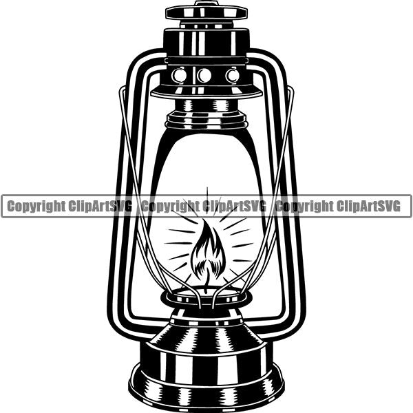Mining Mine Miner Lantern ClipArt SVG