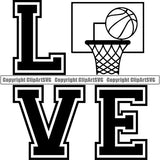 Sports Game Basketball Love ClipArt SVG