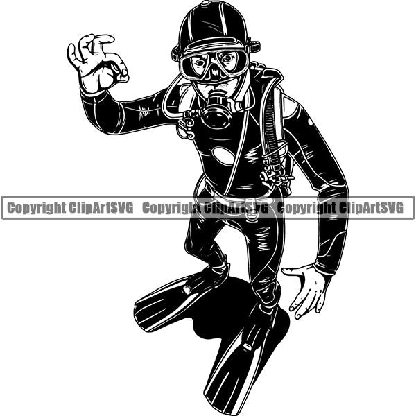 Diving Dive Diver Equipment Nautical Sailing Boating Sail Boat Sailboat ClipArt SVG