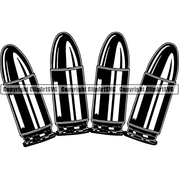 Military Weapon Gun Bullets ClipArt SVG