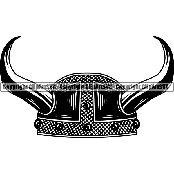 Viking Warrior Helmet ClipArt SVG