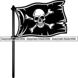 Pirate Sea Gangster Criminal Warrior Flag ClipArt SVG