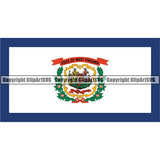 State Flag Square West Virginia ClipArt SVG