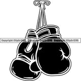 Sports Boxing Boxer MMA Fighter Glove ClipArt SVG