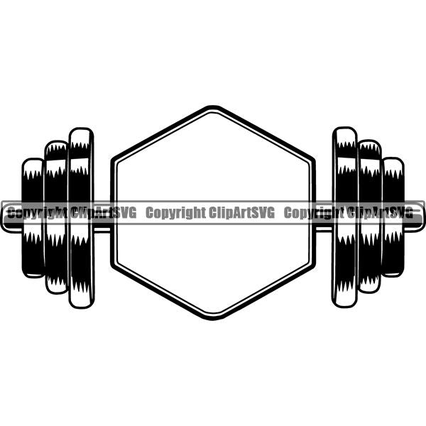 Gym Sports Bodybuilding Fitness Muscle Logo ClipArt SVG
