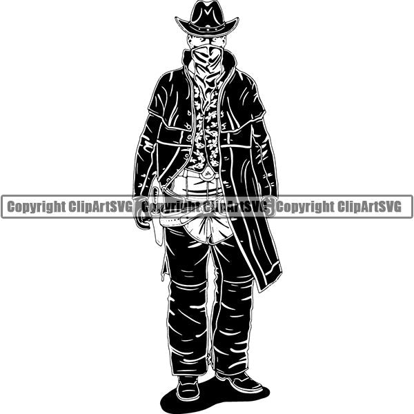 Occupation Cowboy Bandit Outlaw ClipArt SVG