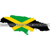 Country Flag Map Jamaica ClipArt SVG