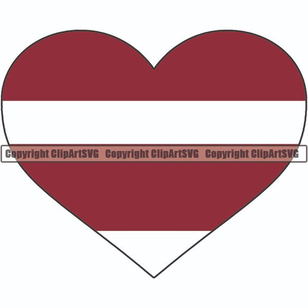 Country Flag Heart Latvia ClipArt SVG