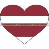 Country Flag Heart Latvia ClipArt SVG