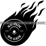 Gym Sports Bodybuilding Fitness Muscle Flame ClipArt SVG