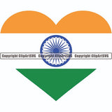 Country Flag Heart India ClipArt SVG