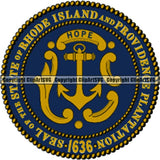 State Flag Seal Rhode Island ClipArt SVG