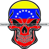 Country Flag Skull Venezuela ClipArt SVG