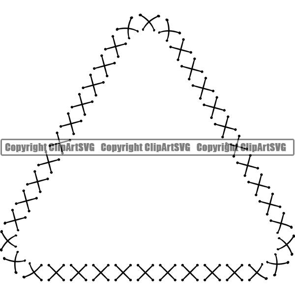 Fashion Beauty Arts Crafts Clothes Designer Stitching Triangle ClipArt SVG