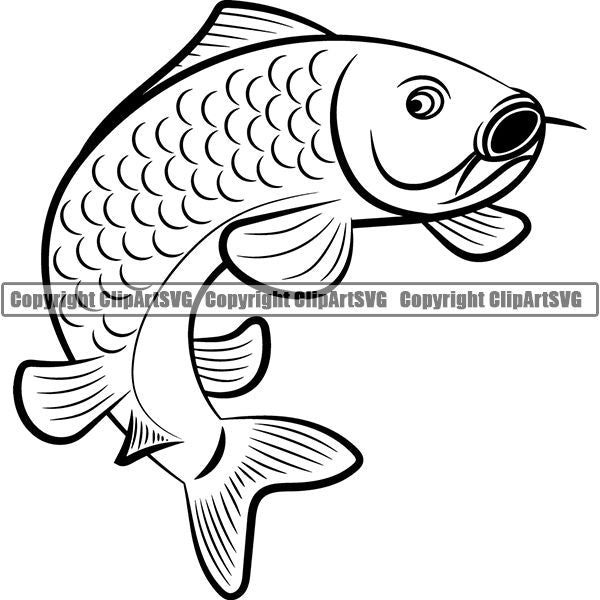 Sports Game Fishing Hunting Fish Hunt Fish Carp ClipArt SVG