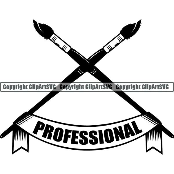 Painting Painter Artist Art Paintbrush Canvas Logo ClipArt SVG
