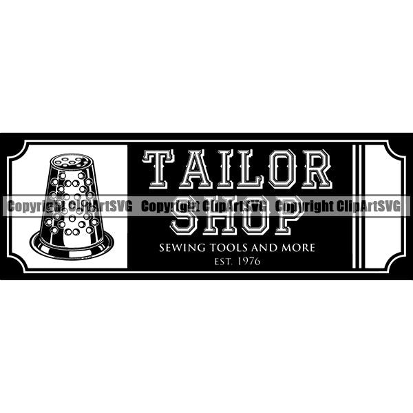 Tailor Seamstress Alterations Logo ClipArt SVG