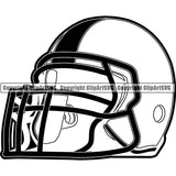 Sports Game Football Helmet ClipArt SVG