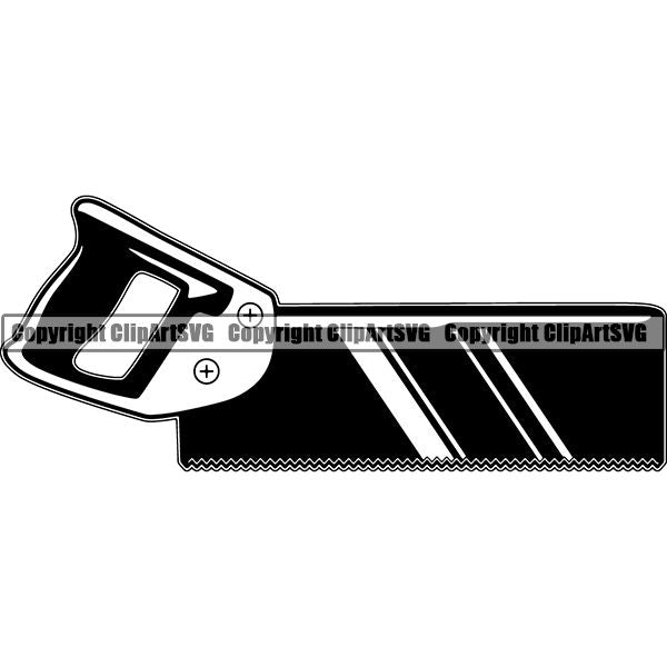 Construction Woodworking Carpenter Lumberjack Hand Saw ClipArt SVG