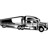 Truck Driver Trucking Trucker Driving Transportation Semi Tractor Trailer Logo ClipArt SVG