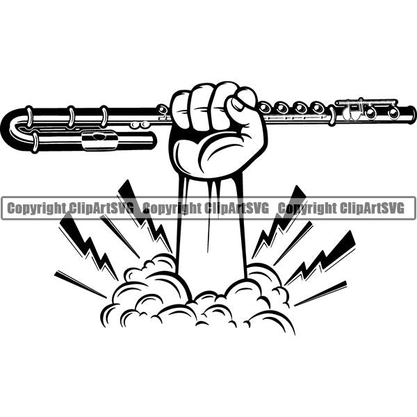 Music Musical Instrument Flute rfcd lightning ClipArt SVG