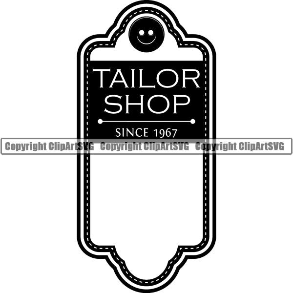 Tailor Seamstress Alterations Logo ClipArt SVG