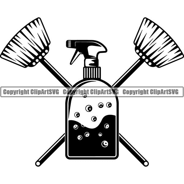 Maid Cleaning Service Housekeeping Housekeeper Logo ClipArt SVG
