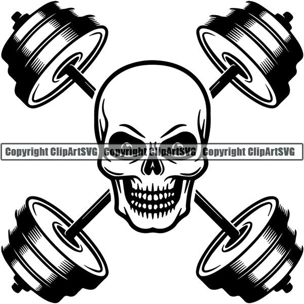 Gym Sports Bodybuilding Fitness Muscle Logo ClipArt SVG