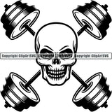 Gym Sports Bodybuilding Fitness Muscle Logo ClipArt SVG