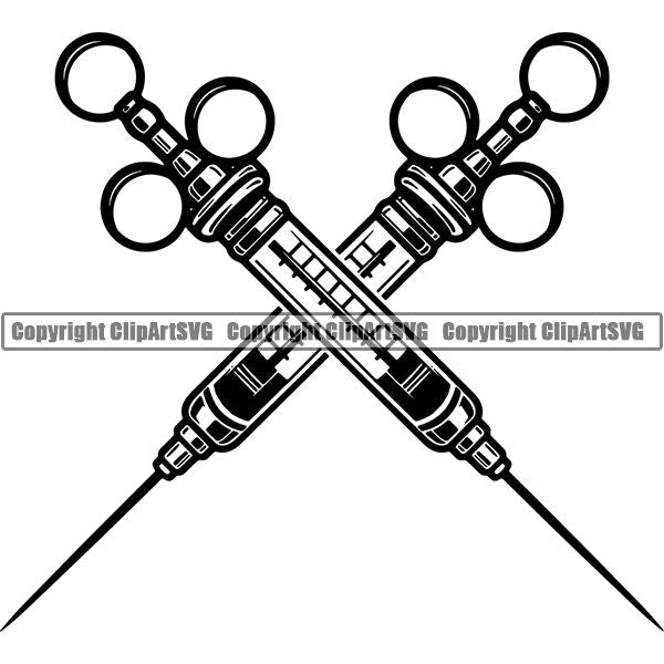 Dentist Dental Service Needle Syringe Shot ClipArt SVG