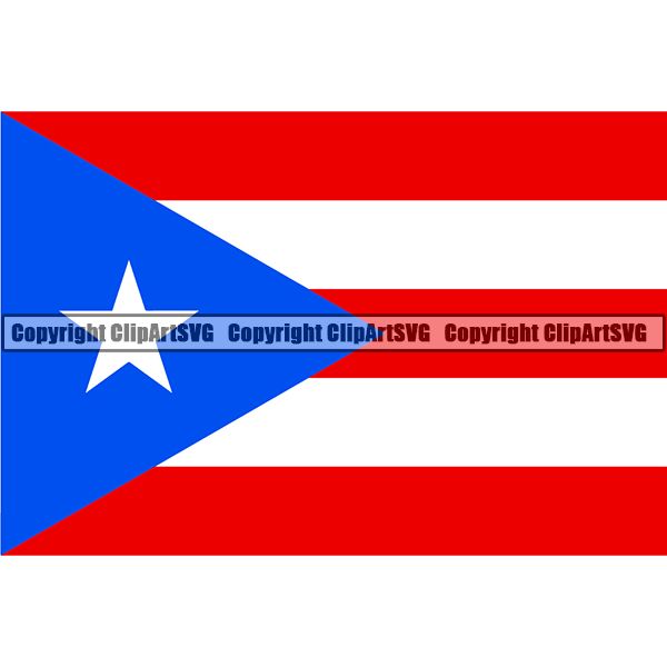 Country Flag Map Puerto Rico ClipArt SVG