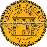 State Flag Seal Georgia ClipArt SVG